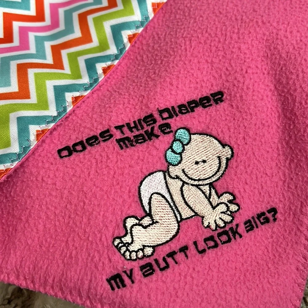 Handmade bibs & “does this diaper make my butt look big” changing pad, Ballerina